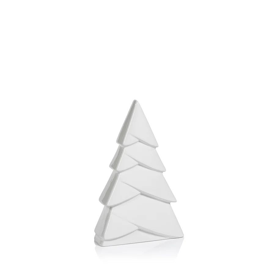 WHITE CERAMIC SNOW TREE -MEDIUM