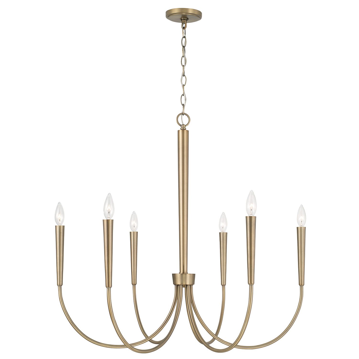 HOLDEN 6-LIGHT CHANDELIER, Color: (AGED BRASS)