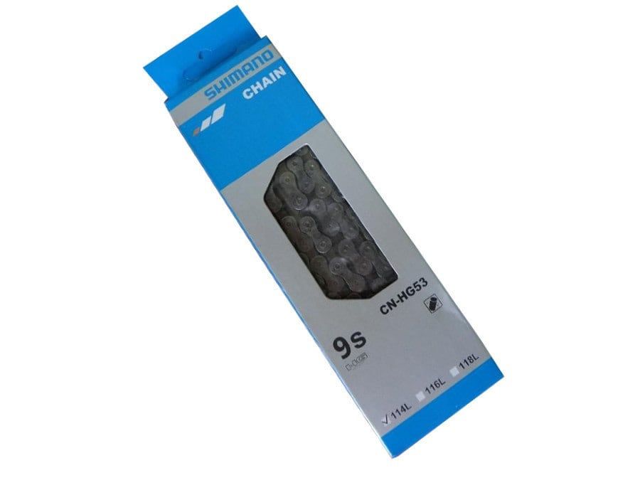 Shimano CHAIN, CN-HG53 SUPER NARROW CHAIN FOR 9-SPEED SPECIAL RIVET, W/O END PIN, W/AMPOULE TYPE CONNECT PIN (1), 116LINKS, IND.PACK