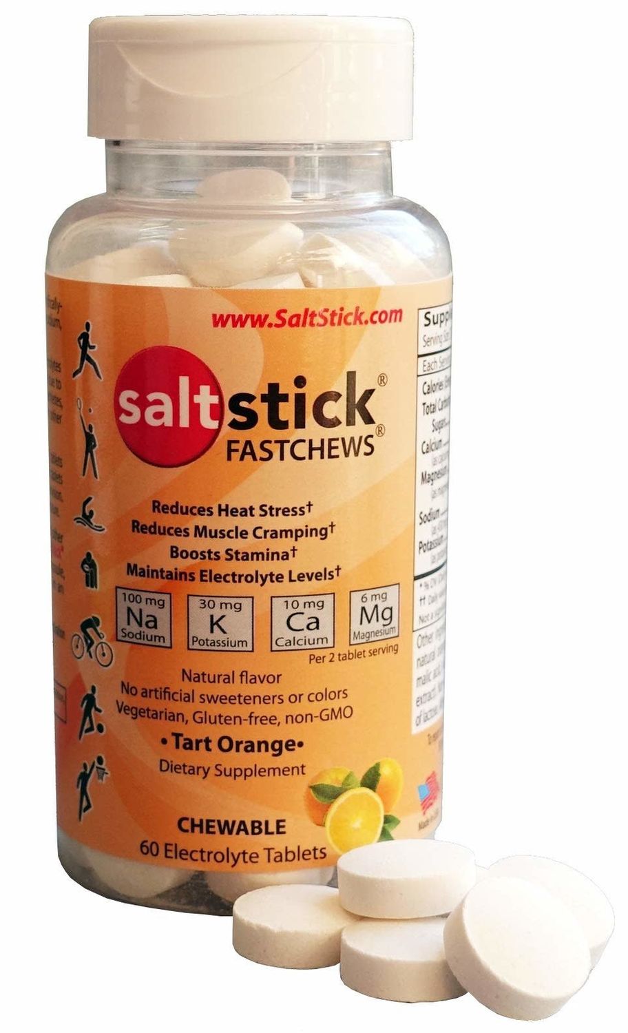 SALTSTICK ELECTOLYTE-FAST CHEWS 10/rl ORANGE 12 ROLLS/bx
