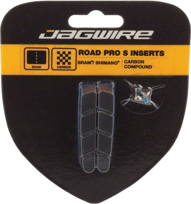 Jagwire, Road Pro S, Road brake pad inserts (SRAM/Shimano), Power, Black/Yellow, Pair
