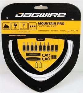 Jagwire, Mountain Pro, Complete derailleur cable &amp; housing kit, SRAM/Shimano, 4.5mm, White carbon (braided)