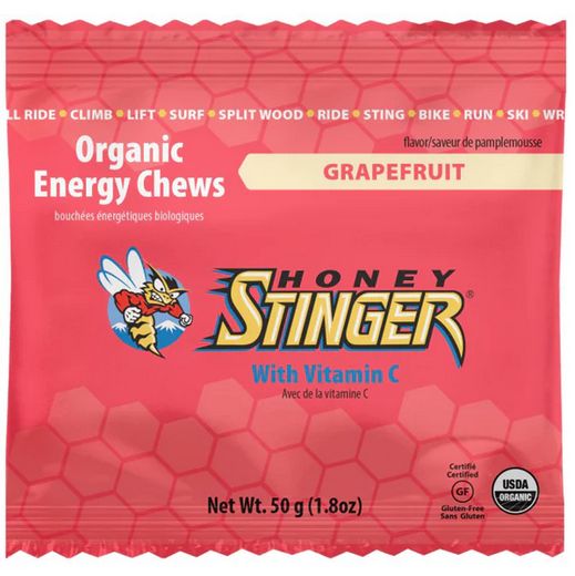 Honey Stinger, Organic Energy Chews, 50g, Grapefruit single