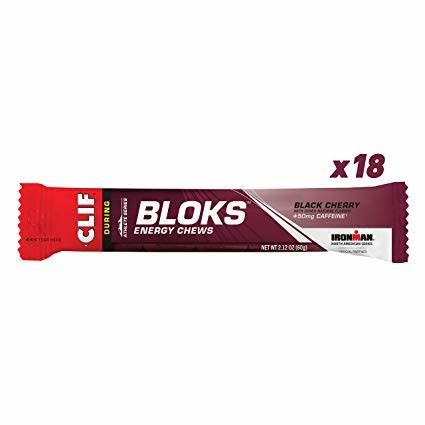 Clif, Bloks, Black Cherry With Caffeine, Box of 18x60g