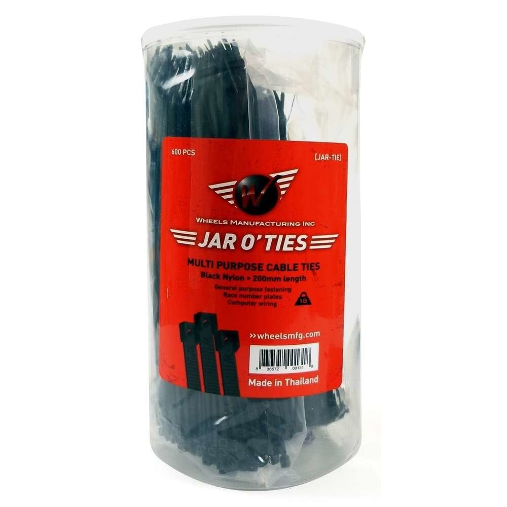 Wheels Manufacturing, Zip Ties, Jar of 600, Black