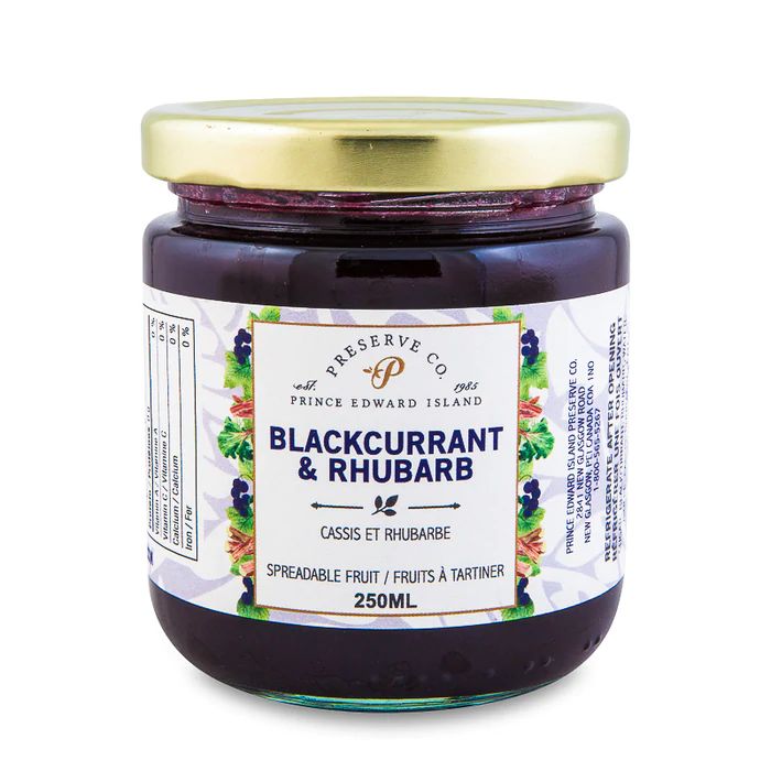 250ml PEI Preserve Blackcurrant Rhubarb