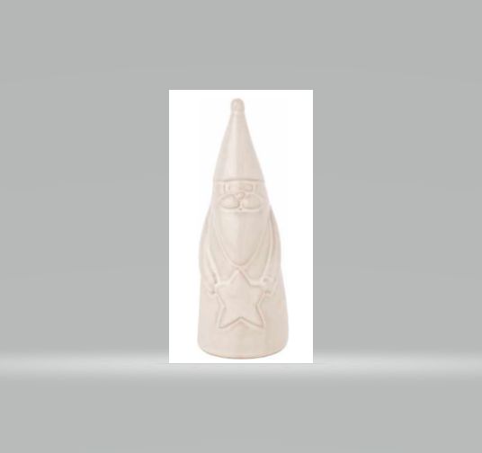 Santa Rubbed White Finish Painted Resin Tabletop 7.5"