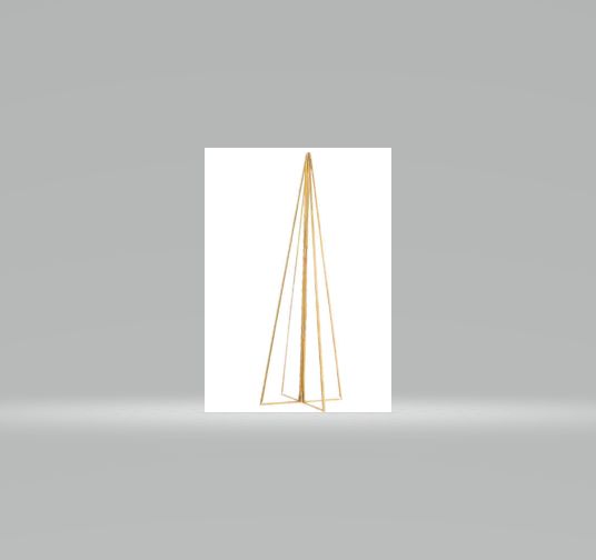 Gold Tone Metal Frame Glass Table Top Tree 4 Sections 14"