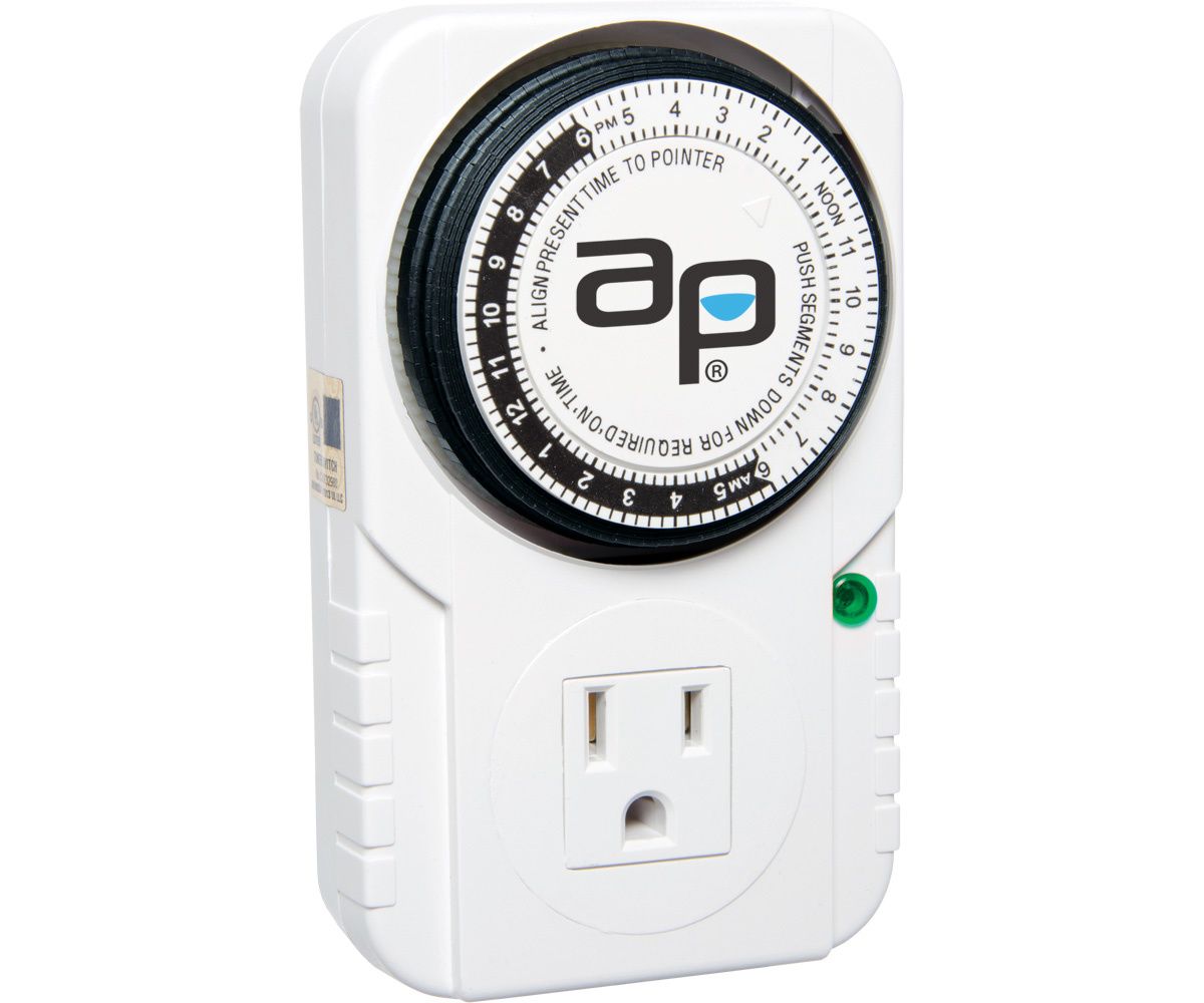Hydrofarm Analog Grounded Timer 1725W 15A 15 Mi