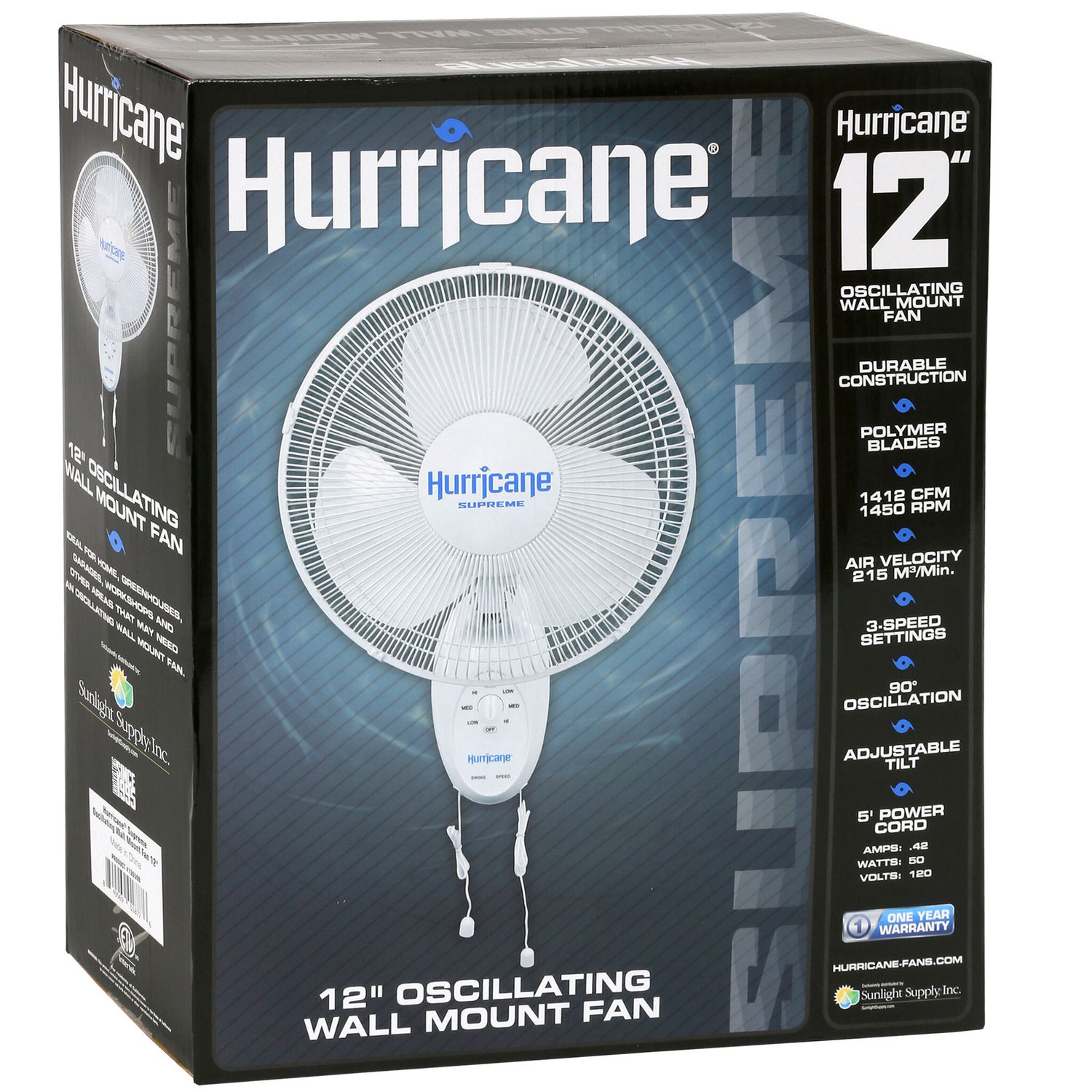 Oscillating Wall Mount Fan 12 i