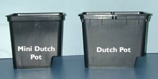 Grodan Dutch Pot w/2 elbows Black 9&quot;H x 12&quot;L x 1