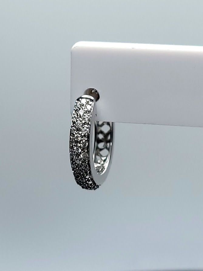 14KW Diamond Hoop Earrings 0.32ctw