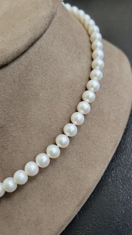 14KW 7MM FWP Necklace 16&quot;