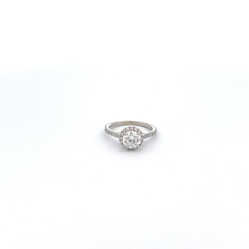 Cons 14KW 1.0 ctr SI2/G 1.5 ctw diamond engagement ring with halo.