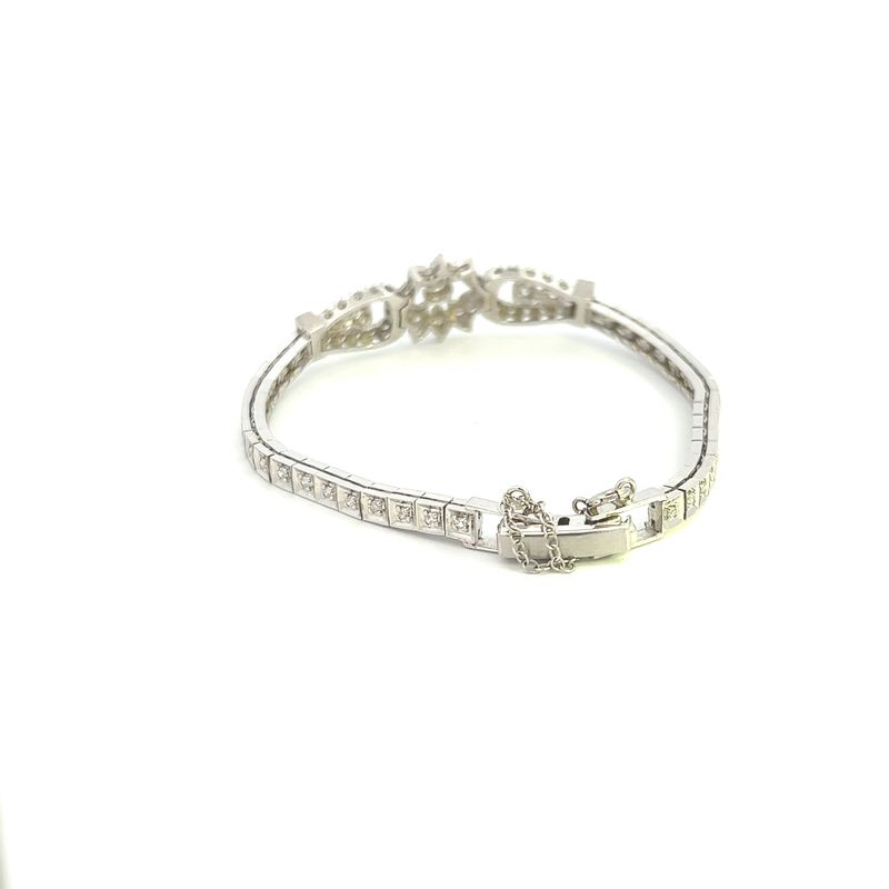 14kw vintage diamond flower bracelet 7.6dwt