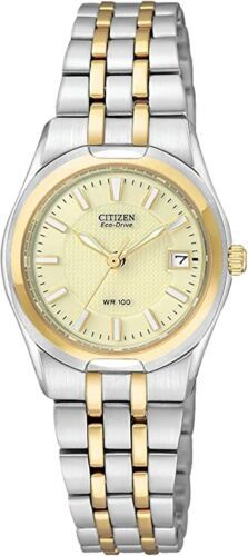 Citizen Eco-Drive Corso EW0944-51P Two Tone Beige Dial Date Womens Dress Watch