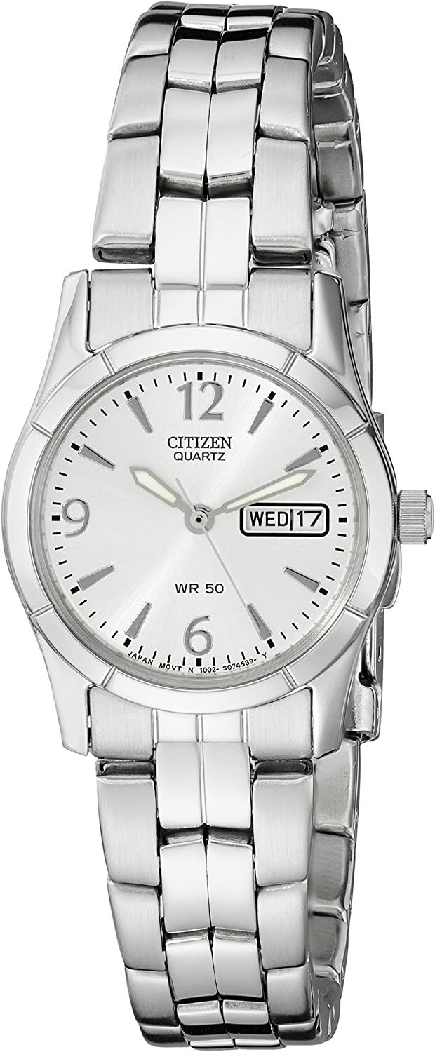 Citizen Quartz Ladies Watch, Stainless Steel, Classic, Silver-Tone (Model: EQ0540-57A)