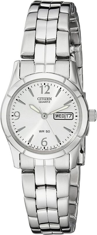 Citizen Quartz Ladies Watch, Stainless Steel, Classic, Silver-Tone (Model: EQ0540-57A)