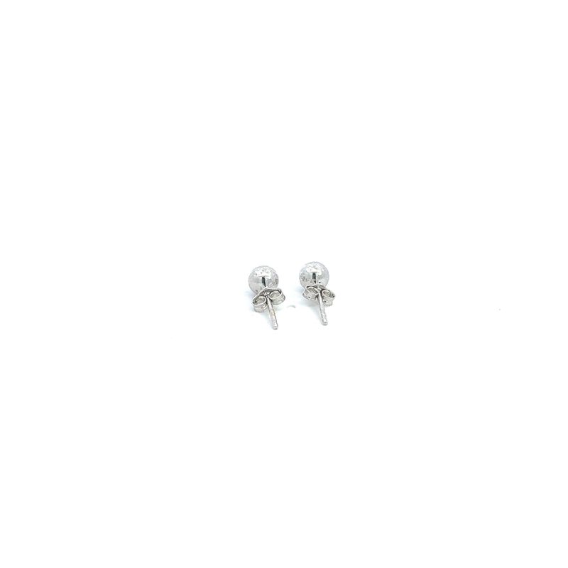 14kw gold 5mm bright cut ball stud earrings 0.50g