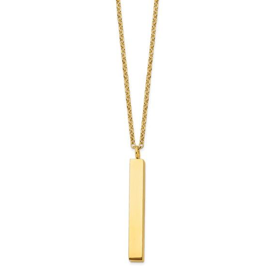 Yellow IP-plated Vertical Bar 15&quot; w/3&quot; ext Necklace