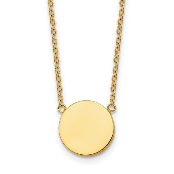 Yellow IP-plated 1.2mm Disc,16&quot; w/2 Ext Necklace