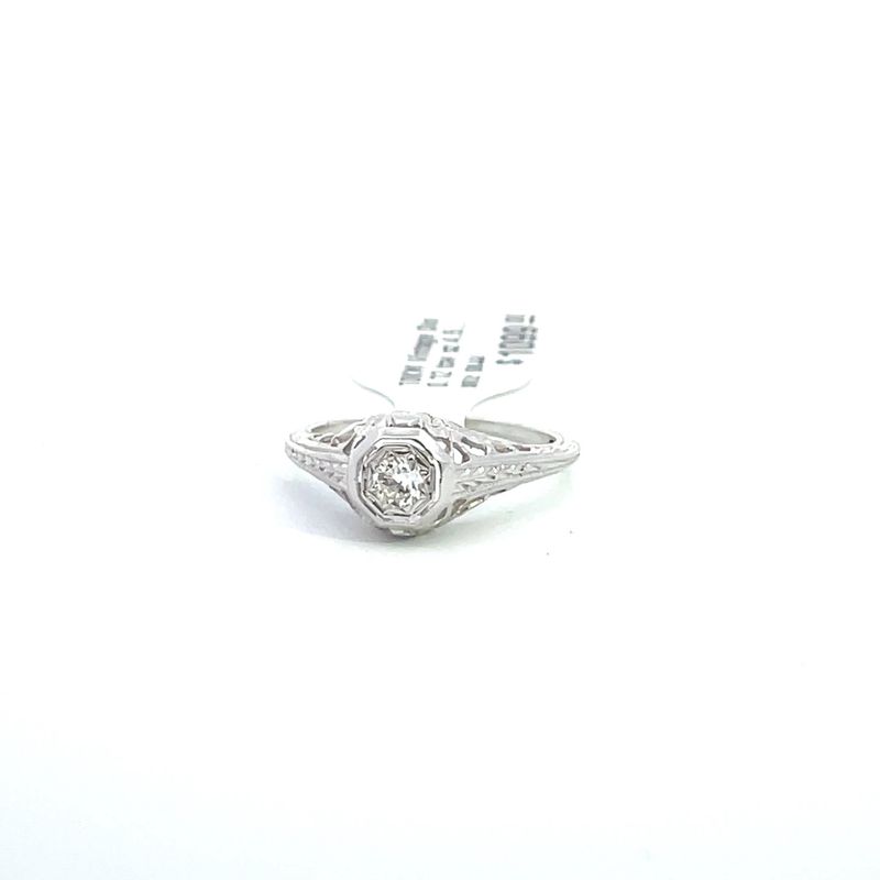 10KW Vintage Dia 0.12 tcw sz 4.5 ring G/VS2