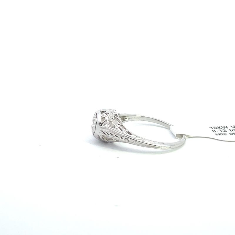 10KW Vintage Dia 0.12 tcw sz 4.5 ring G/VS2