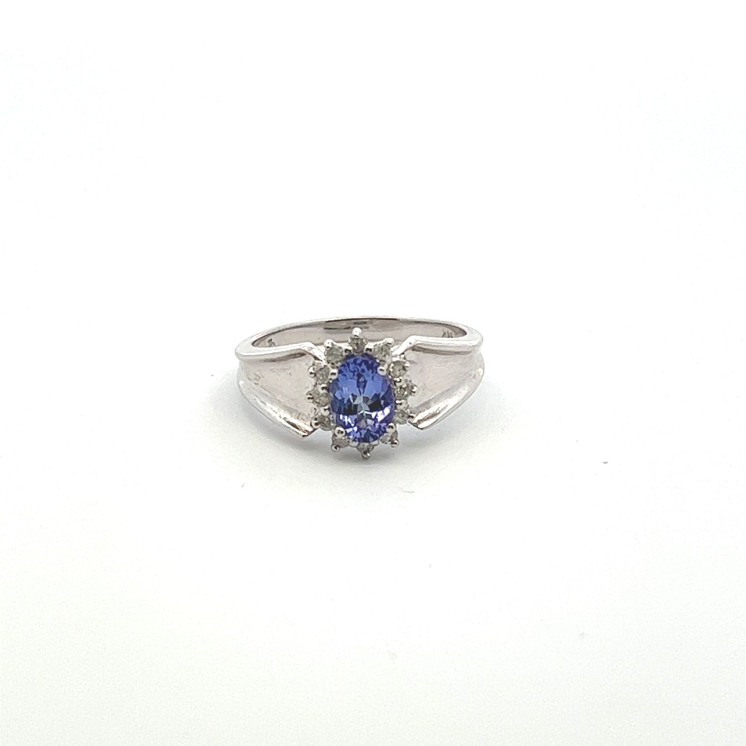 14KW Tanzanite and Dia Ring, Sz 8