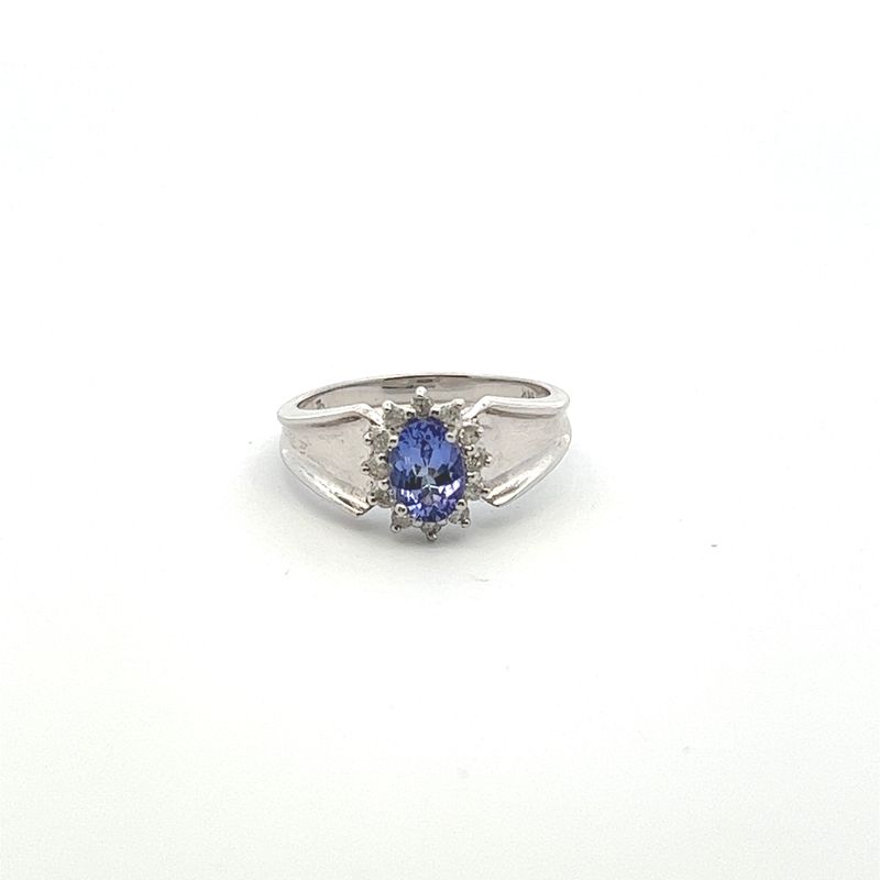 14KW Tanzanite and Dia Ring, Sz 8