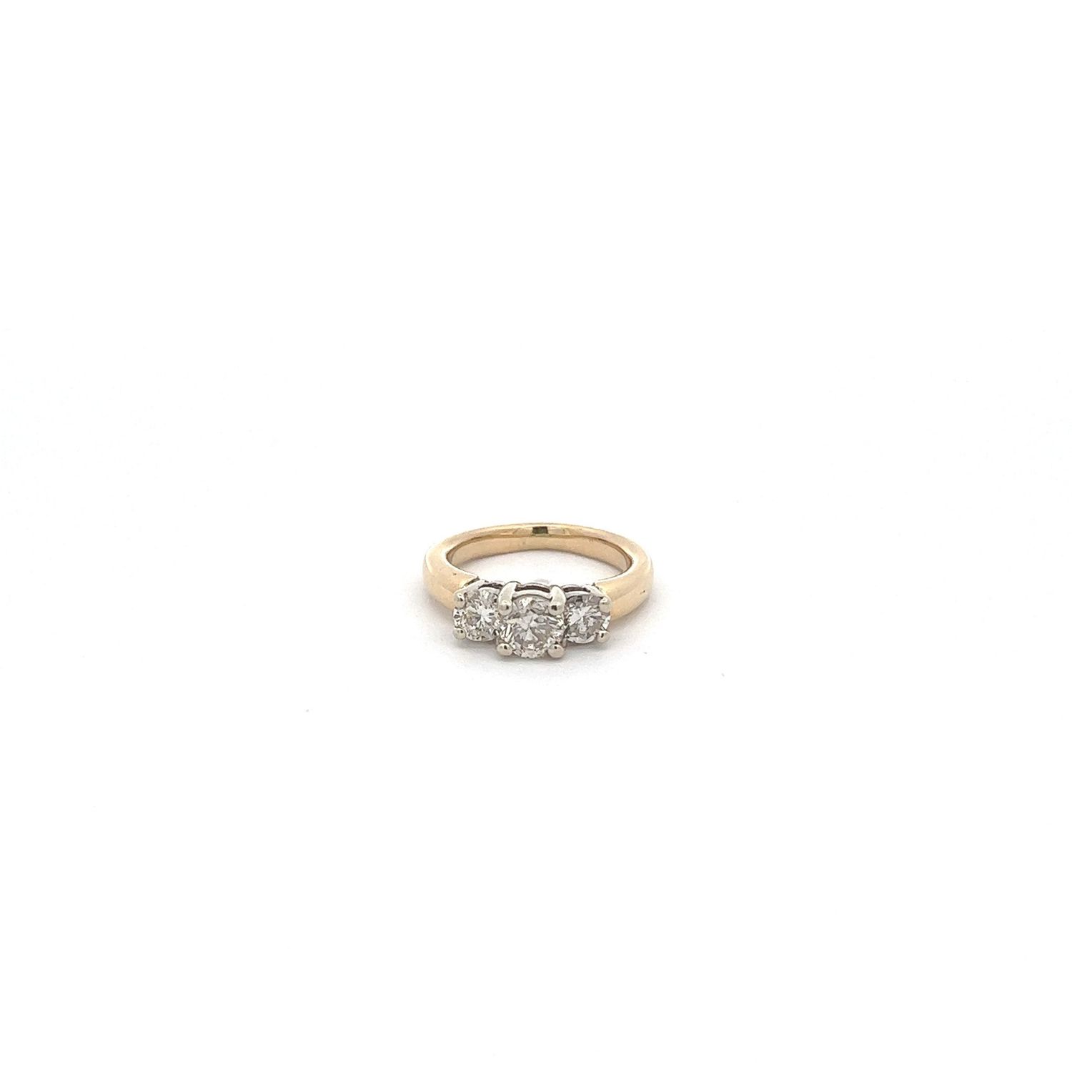 14KY 1.00 CTW SI3/H THREE STONE  ANNIVERSARY RING Size 5.5