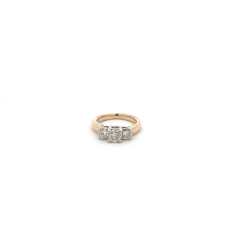 14KY 1.00 CTW SI3/H THREE STONE  ANNIVERSARY RING Size 5.5