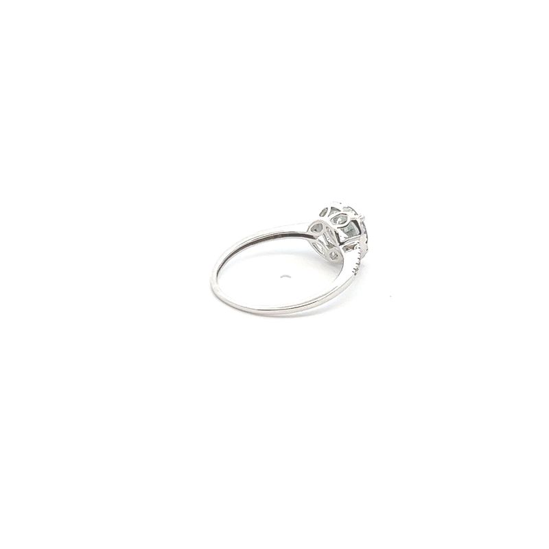 14KW 1.13ct Aqua &amp; 012ctw Dia Ring Size 7