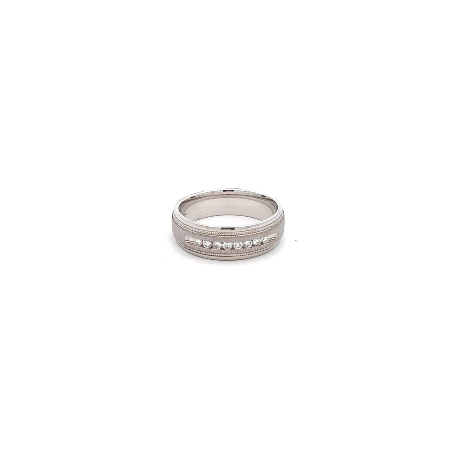 14KW 0.25CTW  DIAMOND WEDDING  BAND 7.9G SZ10