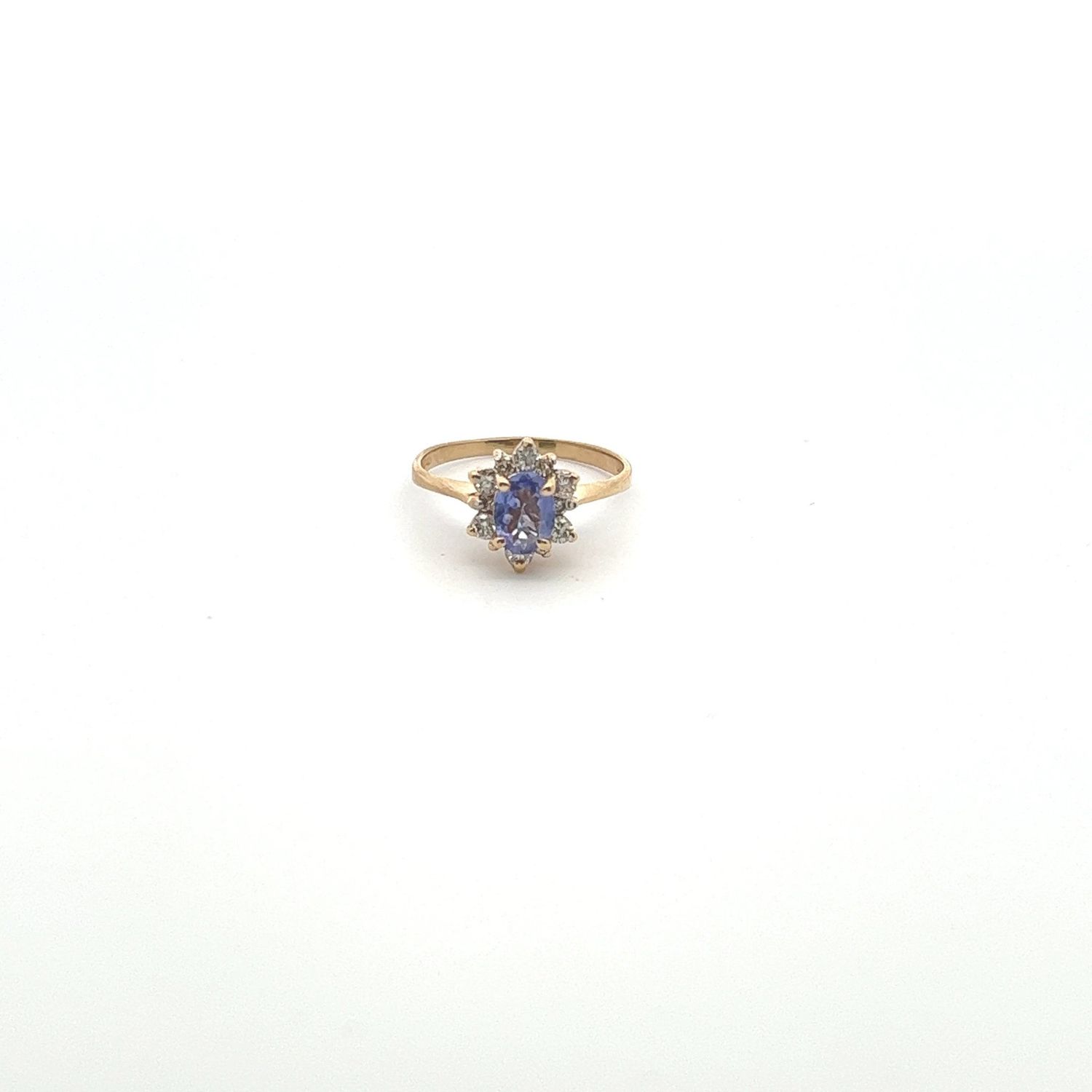 14KY LeVian 6.4 x 4.5mm TANZ/ DIA RING.2.3G, SZ 6.25