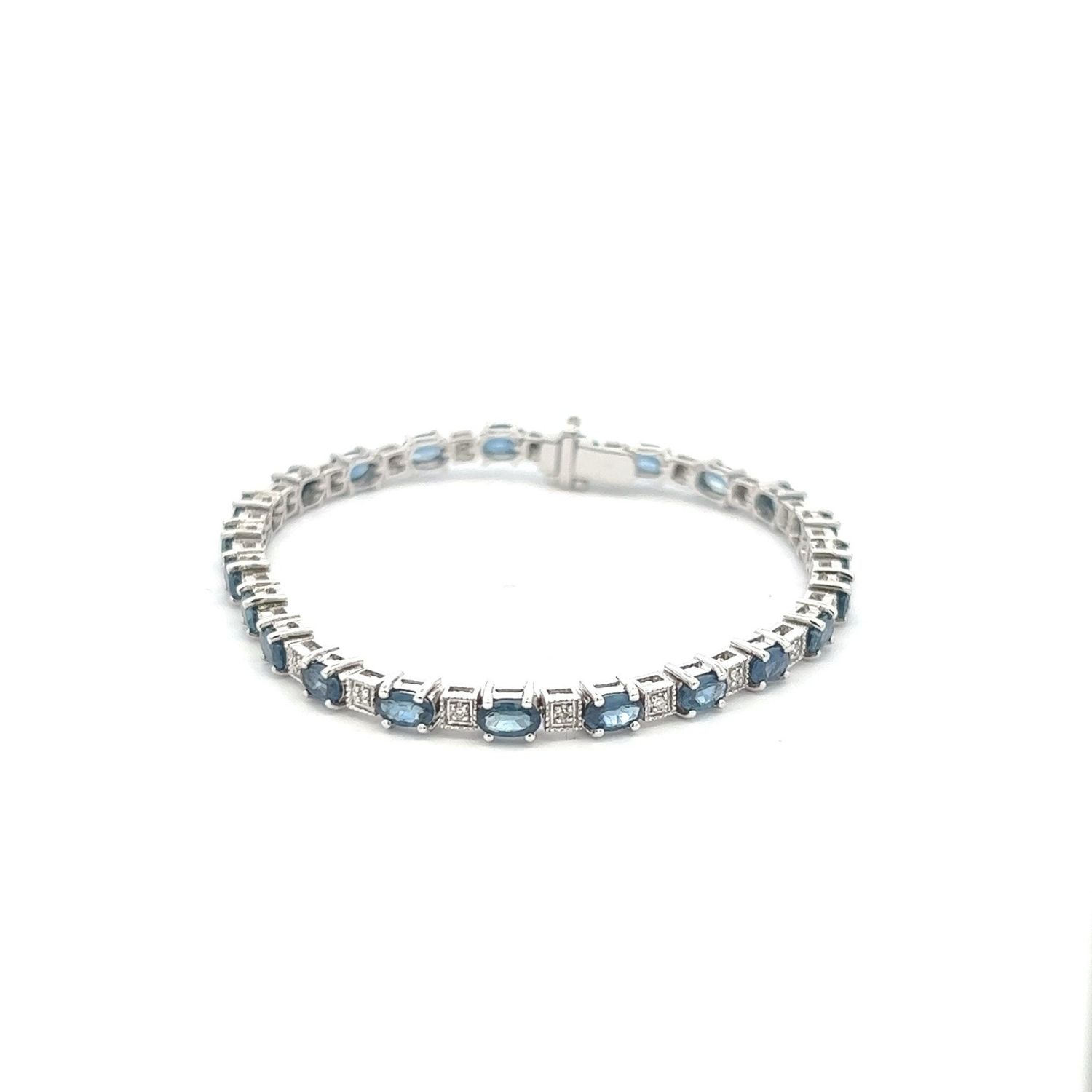 CON 14KW SAPP &amp; DIA BRACELET 0.23 CTW DIA 8.05 CTW SAPPHIRE 7 INCH