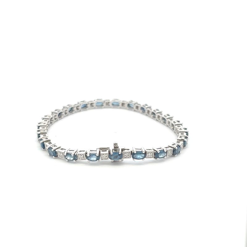 CON 14KW SAPP &amp; DIA BRACELET 0.23 CTW DIA 8.05 CTW SAPPHIRE 7 INCH
