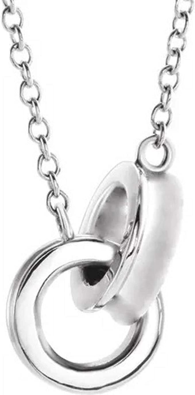 14KW INTERLOCKING RINGS NECKLACE 18&quot; 13.19X7MM
