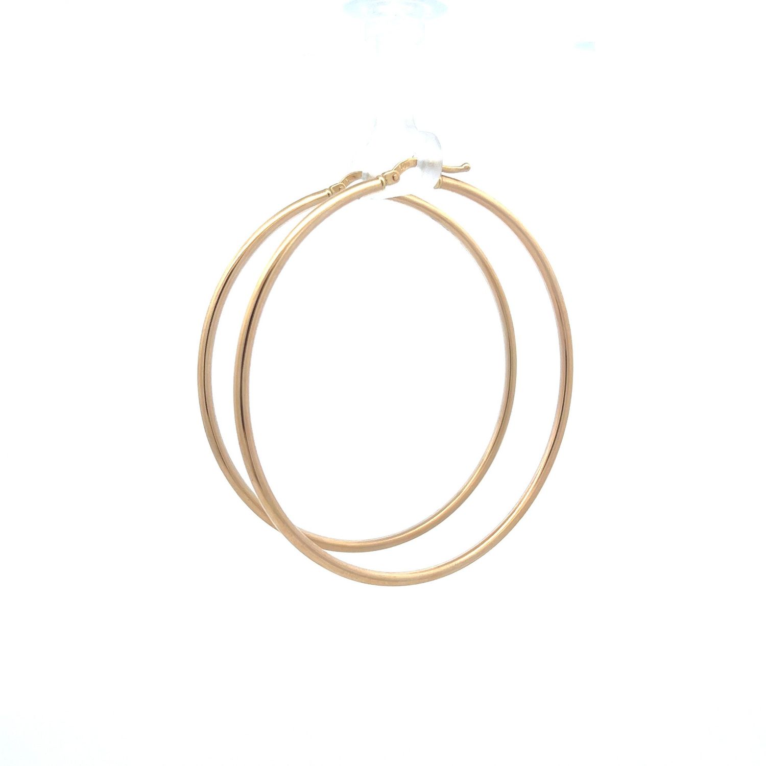14ky 1.9mm hollow hoop earrings 2.25&quot; dia 3.6g