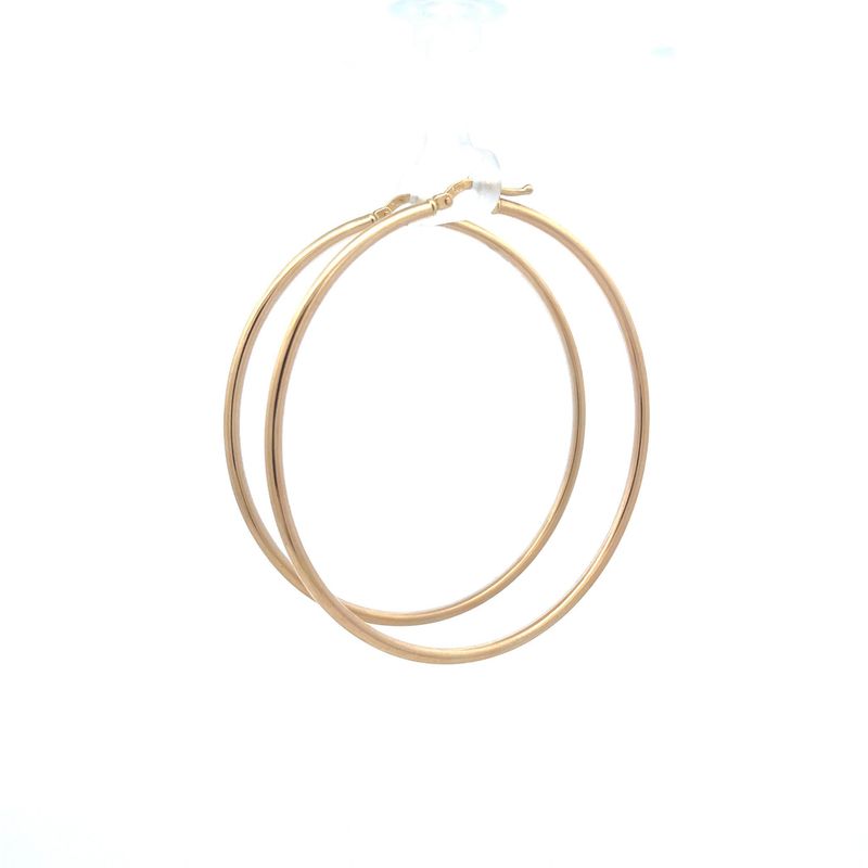 14ky 1.9mm hollow hoop earrings 2.25&quot; dia 3.6g