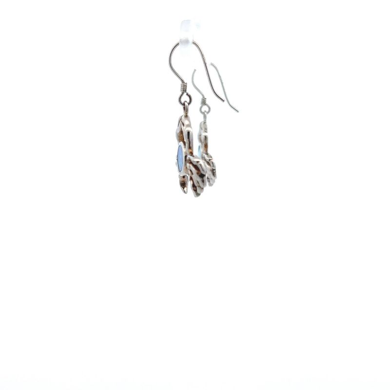 SS Created Opal Crab Dangle Earrings