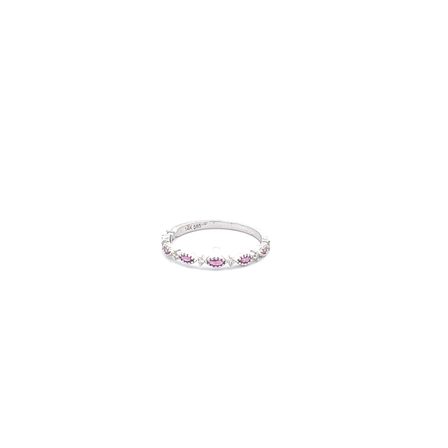 14kw .07ctw dia 0.22 ctw ruby ring 1.06g sz 6.5