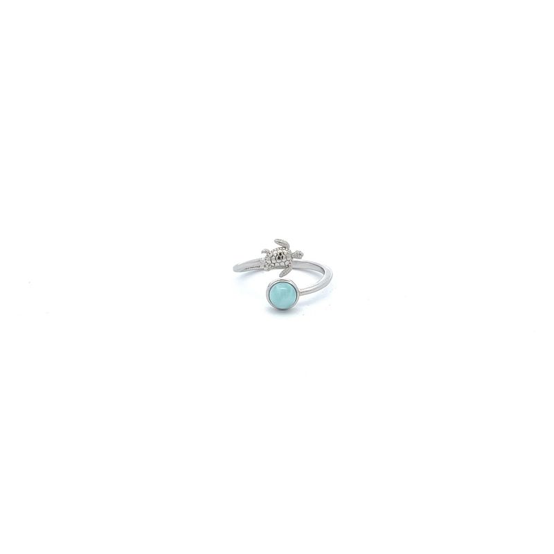 SS Larimar &amp; Turtle Ring, Size 6