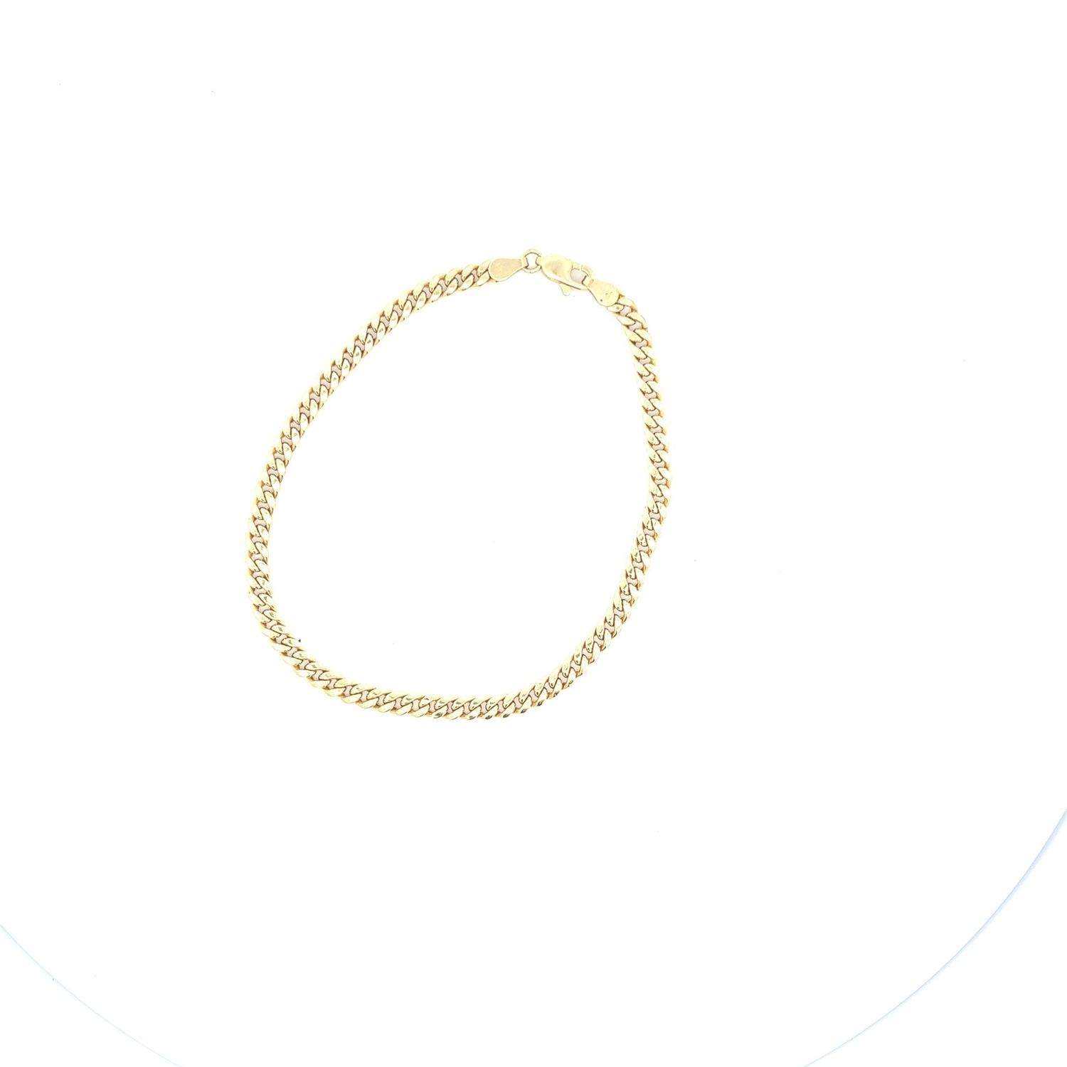 3.60mm 10KY 8&quot; semi-solid cuban bracelet