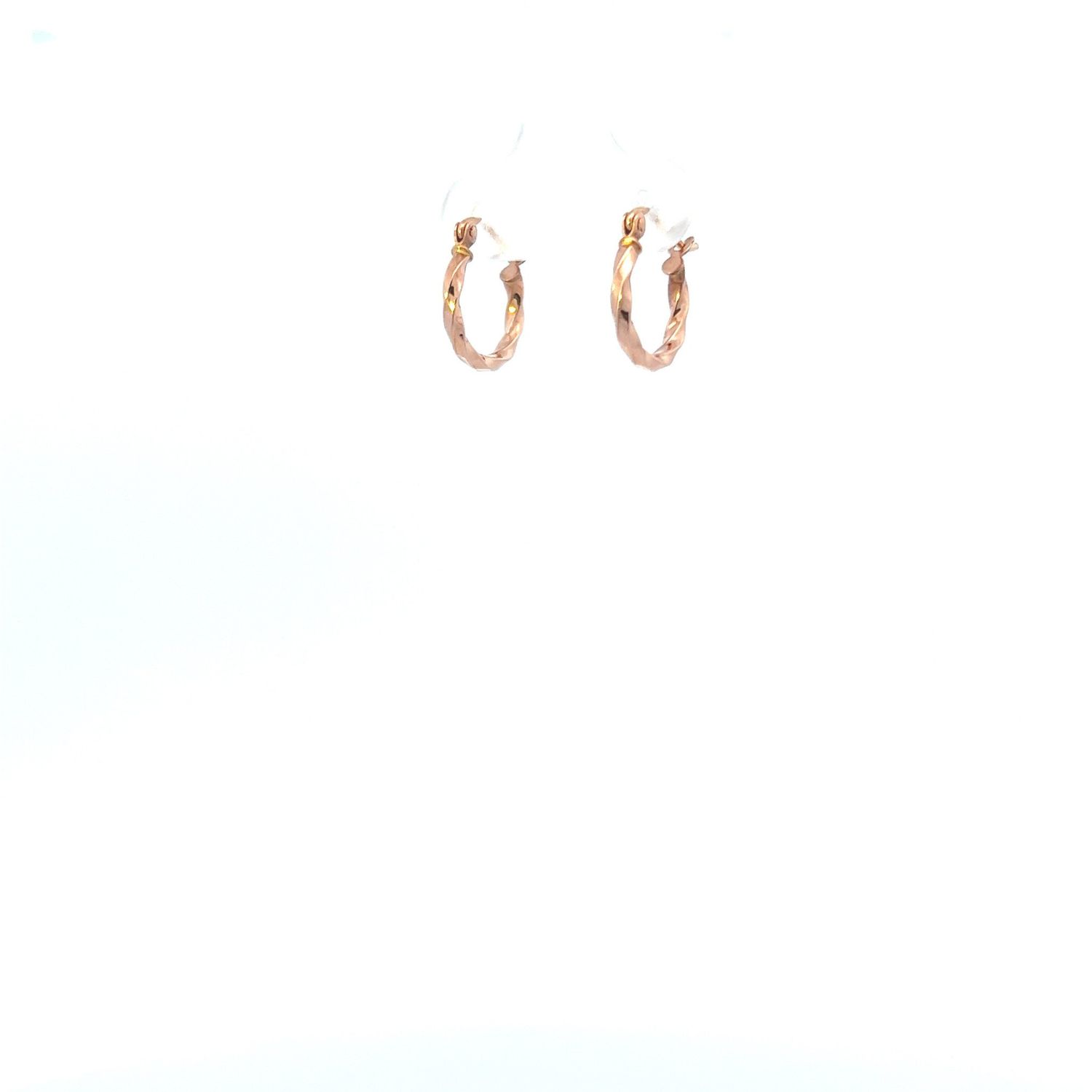 14k Rose Gold Twisted Hoop Earrings