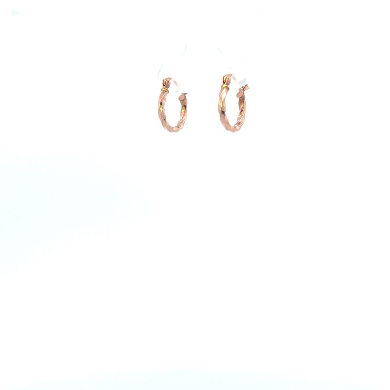 14k Rose Gold Twisted Hoop Earrings