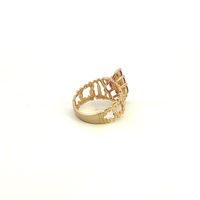 10ky Ruby vintage style ring 3.6g sz 6.75