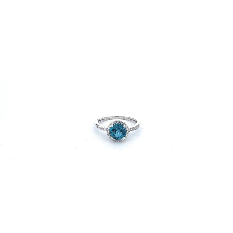 14KW .13dia 1.60 ct London Blue Topaz Ring