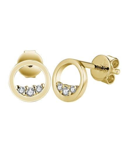 14ky 0.06ct Dia Open Circle Stud Earrings