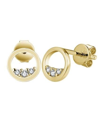 14ky 0.06ct Dia Open Circle Stud Earrings