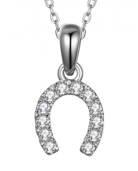 14kw 0.10ctw Dia Horseshoe Pendant